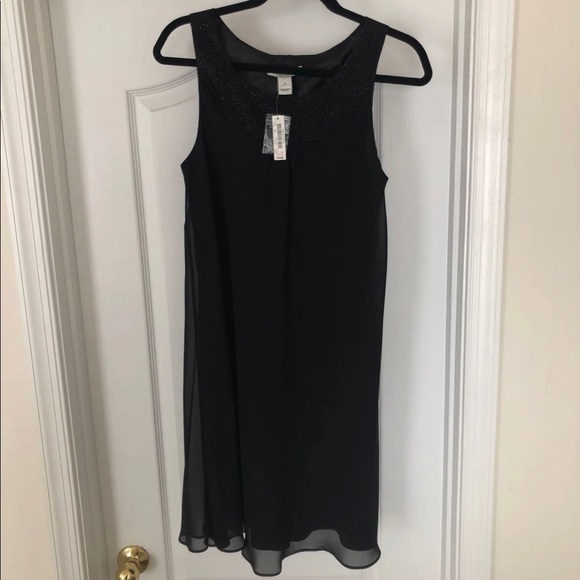 NWT WHBM little black dress w/ embellished collar - Picture 1 of 3